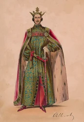 Prinz Albert im Kostüm als Plantagenet-König Edward III für den Bal Costumé