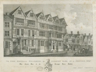 Stafford - Altes "High House": Lithographie, undatiert [19. Jahrhundert]