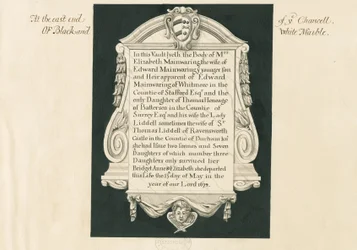 Whitmore Kirche - Gedenktafel für Mrs. Elizabeth Mainwaring