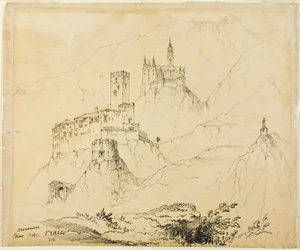 Festungen in Tirol, nahe Mals (recto); Schloss in Lenzburg (verso)