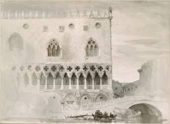 Das Äußere des Dogenpalastes, Venedig, 1852