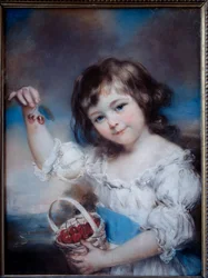 Porträt eines kleinen Mädchens im Kirschkorb (1745-1806), 19. Jahrhundert
