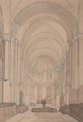 Ostende der Abteikirche von Saint-Georges de Boscherville, nahe Rouen, Normandie