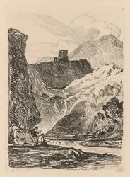 Liber Studiorum: Tafel 12, Dolbadern Castle, Llanberris Lake, North Wales