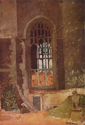 Fenster zwischen St. Andrews Hall und der niederländischen Kirche, Norwich, ca. 1908