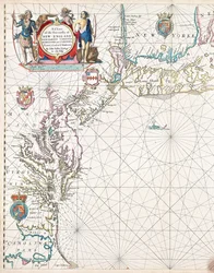 Eine Karte der Seeküsten von Neuengland, New Jersey, Virginia, Maryland und Carolina von Cape Cod bis Cape Hatteras