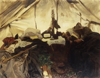 In einem Zelt in den kanadischen Rockies, 1916