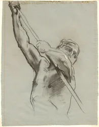 Männlicher Torso mit Stange