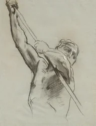 Männlicher Torso mit Stange, 1890-1900