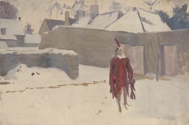 Männchen im Schnee