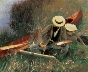 Paul Helleu skizziert seine Frau, 1889