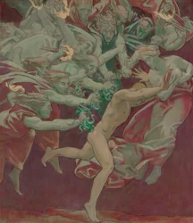 Studie für das Museum of Fine Arts, Boston, Wandgemälde: Orestes und die Furien