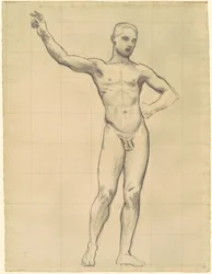 Studie von Apollo für "Apollo und die Musen"