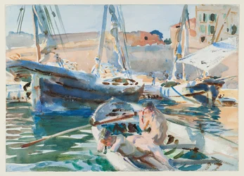 Entladen von Gips, ca. 1905