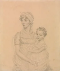 Lady Wigram mit ihrem kleinen Sohn, William Pitt Wigram