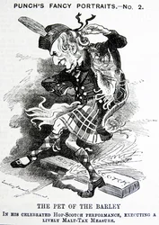 Politische Satire, die William Ewart Gladstone darstellt