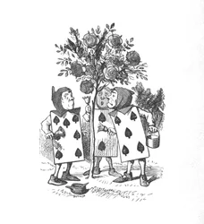 Die Spielkarten malen die Rosenbüsche, 1889