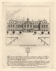 Ansicht von Clarendon House von der St James Straße, aus einem seltenen Druck in der Sammlung von Thomas Allen