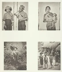 Pepohoan-Frauen, Art des Kindertragens, Kostüm der Baksa-Frauen, Lakoli, ca. 1868
