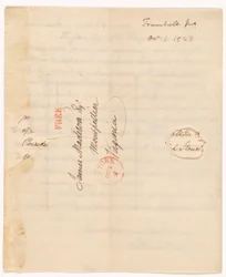 Brief von John Trumbull (1756-1843) an Präsident Madison vom 1. Okt. 1823