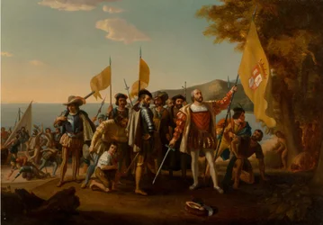 Die Landung von Kolumbus, zweite Hälfte des 19. Jahrhunderts