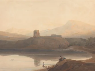 Llanberis-See, mit Schloss Dolbadern