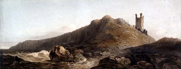 Dunstanborough Castle: Der Lilburn Tower, um 1809