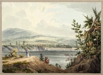 Hudson River Brücke in der Nähe von Waterford, New York, 1832