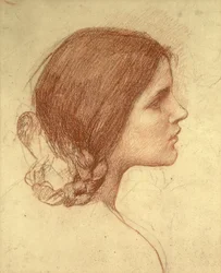 Kopf eines Mädchens, ca. 1905 (Rötel auf Papier)