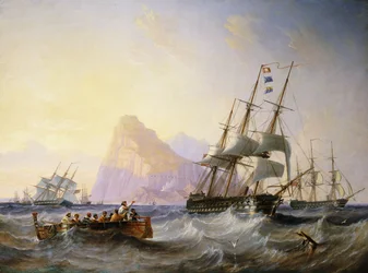 Britische Kriegsschiffe vor Gibraltar, 1855