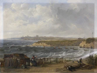 Cullercoats Blick Richtung Tynemouth - Flut