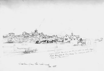 Hexham von der Eisenbahn, 1835