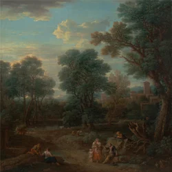 Klassische Landschaft: Morgen