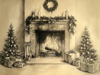 Gemütlicher Weihnachtskamin