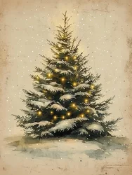 Verschneiter Weihnachtsbaum