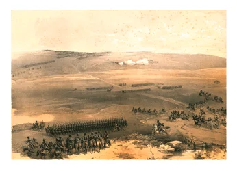 Das Kavalleriegefecht auf den Höhen von Bulganak - die erste Kanone