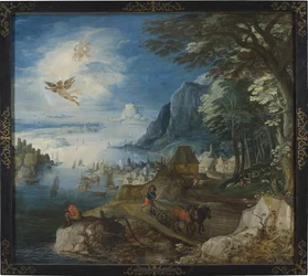 Landschaft mit dem Sturz des Ikarus, von Joos de Momper dem Jüngeren