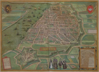 Karte von Antwerpen, aus „Civitates Orbis Terrarum“ von Georg Braun (1541-1622) und Frans Hogenburg (1535-90), um 1572