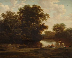 Landschaft mit Badenden