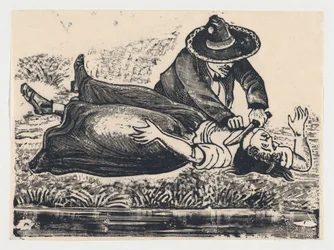 Francisco Guerrero, der Westenmacher und Mörder, ermordet eine Frau, ca. 1905-1910