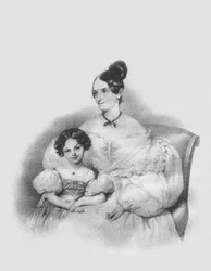 Porträt von Olga Narychkina Potocki mit ihrer Tochter Sophie 1802-1861, 1835