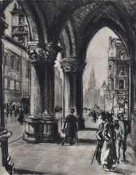 Strand, von den Gerichtsgebäuden (Lithografie)