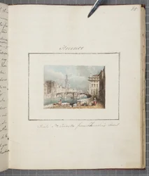 Florenz, eingeklebt in Thomas Moodys Tagebuch einer Reise durch die Schweiz und Italien, 1822