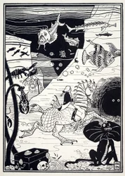 Es gab eine große Vielfalt an hohen, edlen Bäumen, beladen mit Meeresfrüchten wie Hummern, Krabben, Austern, aus Die erstaunlichen Abenteuer des Baron Münchhausen, veröffentlicht 1895