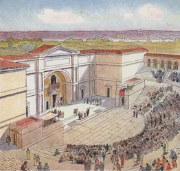 Das Amphitheater, gebaut von den Römern in Autun