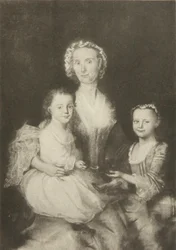 Anne Butterfield Tucker und ihre Kinder, Elizabeth und Nathaniel