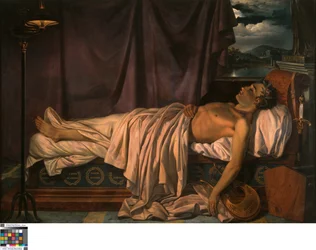 Lord Byron auf seinem Sterbebett