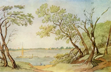 Chelsea Bridge von Millbank, 1790, 1943