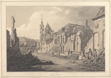 Ansicht des Klarissenklosters in Valenciennes nach der Belagerung