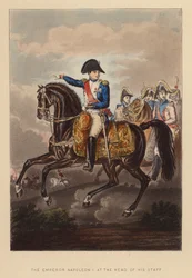 Der Kaiser Napoleon I. an der Spitze seines Stabes